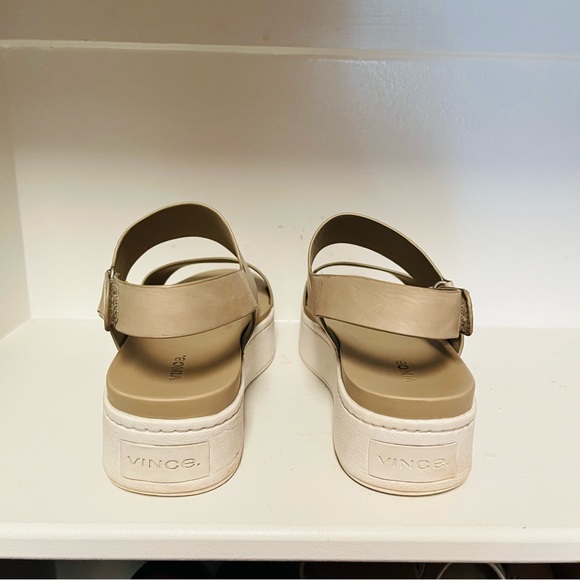 Vince Westport Platform Sandal, Light Straw, Size 9 - Picture 4 of 9